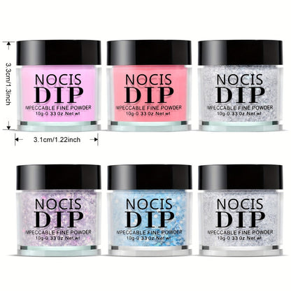 Mood Changing Thermal Dip Powder Nail Kit 6 Colors — Color Shifting Formula No Lamp Needed DIY Manicure Trendy Nail Art Gift for Women