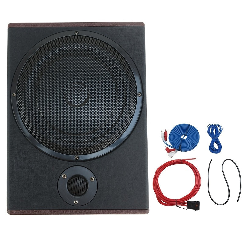 10 Inch 2200W Car Under-Seat Sub Woofer Active Powered Amplifier Bass Enclosed Subwoofer System Car Super Slim Under Seat Power Hifi Audio Processor