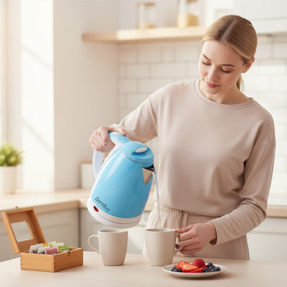 Electric Kettle 60oz 1000W with LED Indicator – Fast Boiling Hot Water Kettle with Heating Base, Auto Shut-Off & Boil-Dry Protection, Perfect for Coffee & Tea, Ideal Holiday Gift – Blue