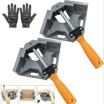 Right Angle Woodworking Clamp Set 2 & 4-Piece – Adjustable Aluminum Alloy Swing Jaw, 90-Degree Corner Clamps for Welding, Furniture Assembly, Framing & DIY Woodworking Projects