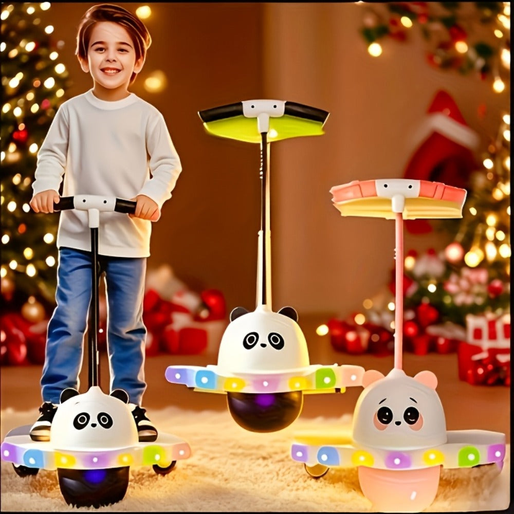 LED Light-Up Pogo Ball for Kids & Adults Colorful Bounce Board 200 lb Capacity Balance Coordination Trick Jumper Indoor Outdoor Active Play Gift Boys Girls Ages 5+ Pink Black