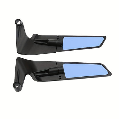 Motorcycle Rearview Mirrors Aluminum Alloy Adjustable M8 M10 for Kawasaki Z400 Z900 Z1000 CB400F CB650R KTM MT07 MT09 MT10 - Blue Mirror Pair