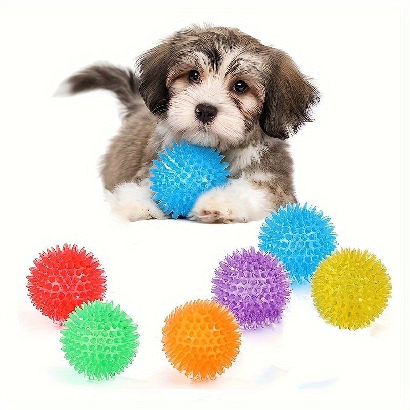 Squeaky Dog Balls for Teeth Cleaning & Training 12 Pack Durable Rubber Chew Toy Balls - Safe No Battery Design for Small to Medium Dogs, Multicolor Interactive Play Set