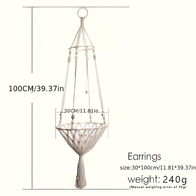 Hand-Woven Rope Cat Hammock & Swing Bed – Indoor Cat Nest Basket for 1-2 Cats, 11.81" & 15.75" Diameter