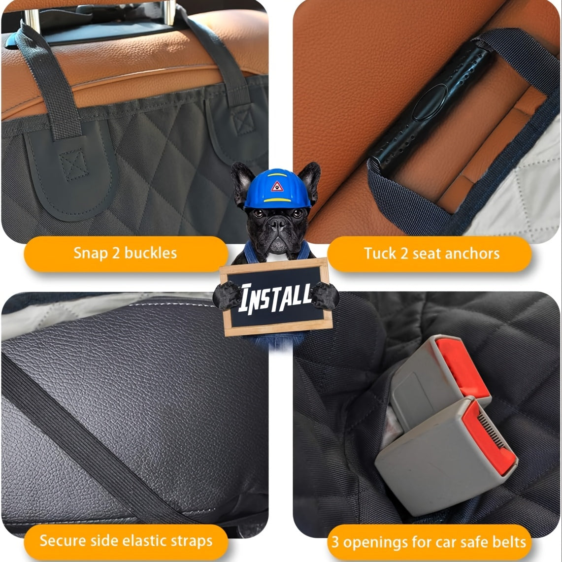 Back Seat Cover 60/40 Split Bench for Cars, Trucks, SUVs - Easy Cleanup Car Seat Protector Great for Messy Kids And Drooling Pet Dogs