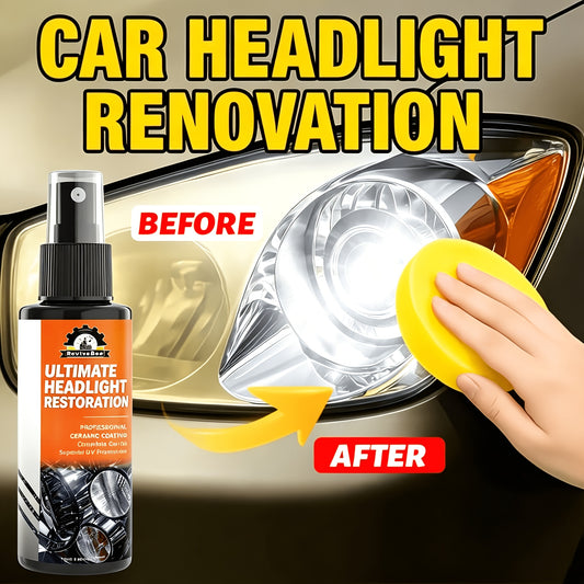 Car Headlight Restoration, Universal Headlight Restoration Kit - Removes Yellowing & Scratches, Restores Clarity - Car Headlight Lens Polisher & Cleaning Solution, Suitable for All Vehicle Types