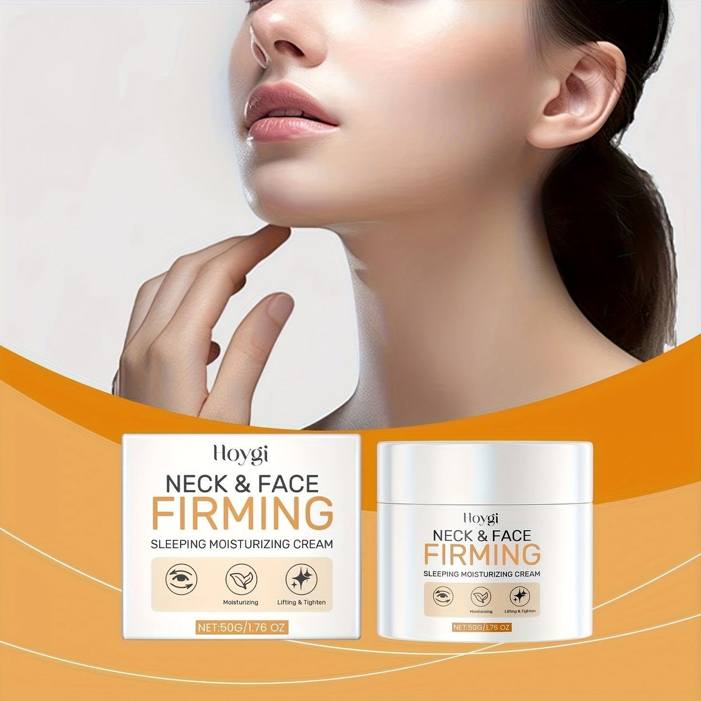 Neck Cream with Hyaluronic Acid & Collagen – Firming Anti-Aging Moisturizing Neck Tightening Cream for All Skin Types, Deep Hydration Smooths Fine Lines & Wrinkles, Daily Use, 50g / 1.76oz
