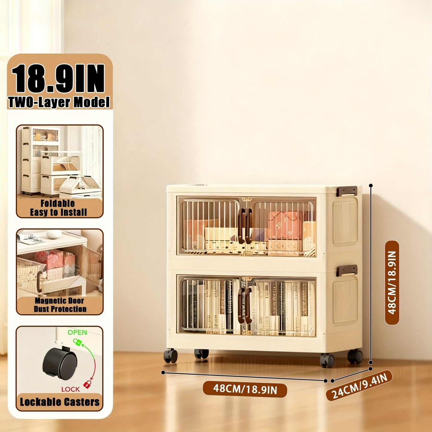 Acrylic Display Cabinet with Clear Door – Dust-Proof Blind Box Figure Showcase Shelf for Mini Toys Collectibles, 2/4/5 Layer Curio Display Case for Living Room Retail Home Decor