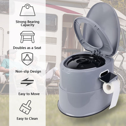 Portable Camping Toilet for Adults Extra Large Tall Spacious with Lid Hygienic Outdoor Travel Toilet for Car Hiking Beach Camping Fishing Emergency Use Heavy Duty Portable Potty