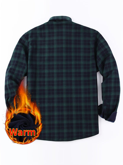 Men's Plaid Long Sleeve Flannel Shirt - Wrinkle Resistant
