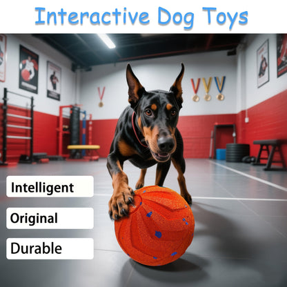Interactive Dog Ball Toy USB Rechargeable - Automatic Bouncing Rolling Spinning Ball with Sleep Mode & Tap-to-Play, Smart Self-Moving Dog Toy for Indoor Play, Boredom Buster for Small Medium Large Dogs