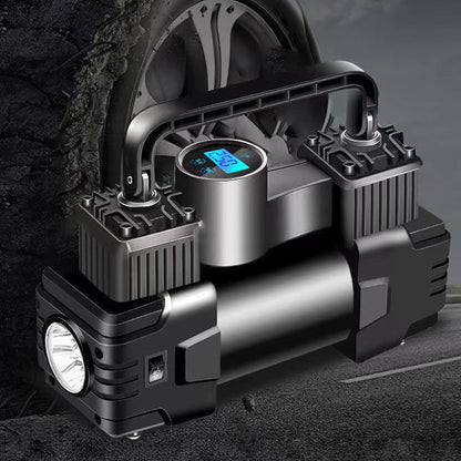 12V 150 PSI Car Air Pump Tire Inflator Portable Powerful Dual Cylinder Air Pump for Car Tires, Auto Accessories, Automatic Tire Pump with LED Digital Pressure Gauge, LED Light, Suitable for SUV, Truck, Car, Bicycle, Basketball, Lifebuoy, No Battery Requir