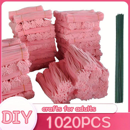 Pipe Cleaners 1020pcs Chenille Stems 20 Colors – Upgraded Thick Fuzzy Sticks with Patterned Rods for Kids Adults Teachers, DIY Arts & Crafts Supplies Bulk Set Birthday Christmas Gift