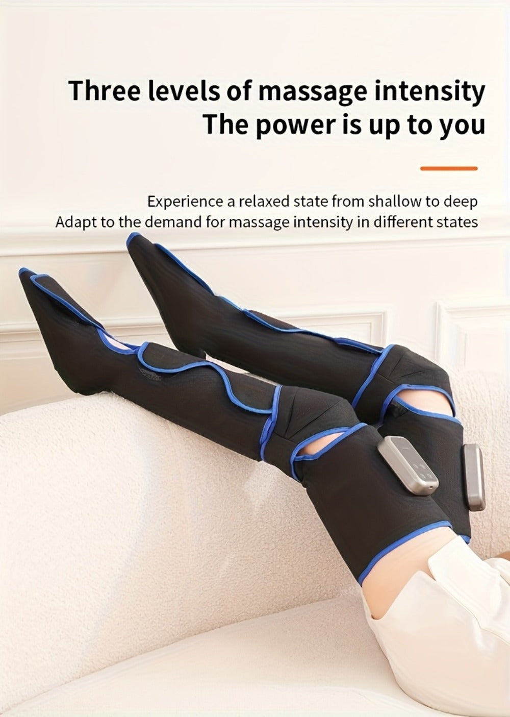 Leg Massager with Heat – Full Leg Air Compression Massager, 4 Modes Wireless Charging, Large Display, Breathable Wrap for Thighs, Shins, Knees, Ankles & Feet, Relief for Swelling, Circulation & Fatigue