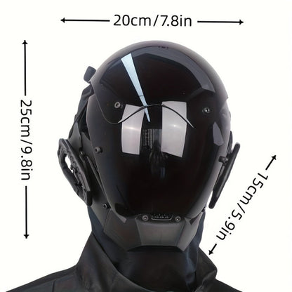 Cyberpunk Mask Futuristic Black for Adults & Teens – Sci-Fi Face Covering for Halloween Rave Club LARP Stage Cosplay, Dystopian Costume Prop & Collectible Gift, Unisex