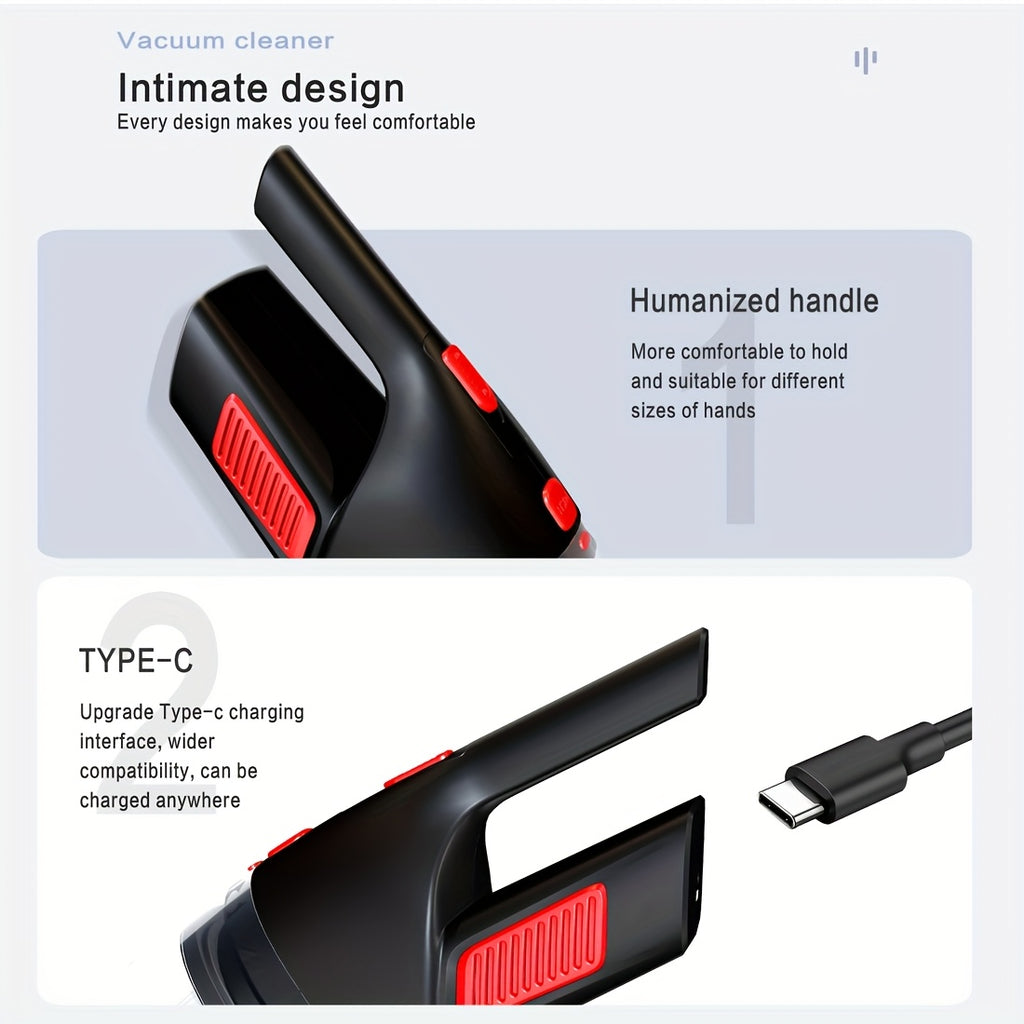 Wireless Convenient Handheld Car Vacuum Cleaner, Powerful Suction Kitchen Floor Cleaning Supplies, USB Charging Mini Cleaning Dust Collector, Suitable For Cars, RV, Home, Office, Industrial Sites And Other Gap Tools
