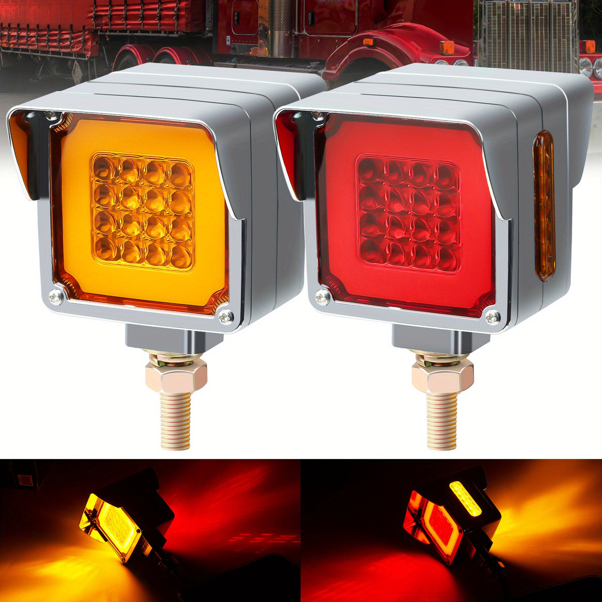 Truck Side Lights, Indicator Lights, Side Lights, LED Lights, Signal Lights, Car Lights, Square Lights