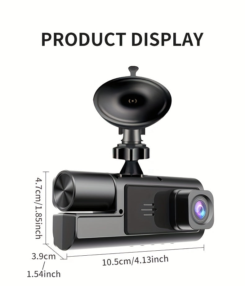 Front 4K And 4K Internal Plus 1080P Rear Free 32GB Memory Card, 3-Channel Driving Recorder, High-Definition Resolution, Ultra-Wide-Angle Reversing Vision, Real-Time Recording, with Airborne Black Box, High-Definition Night Vision, G Sensor
