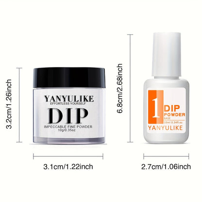 Dip Powder Nail Starter Kit 4 Colors Pink Brown Beige — Complete Dipping Set with Base Coat Activator Top Coat No Lamp Needed French Manicure Beginner Nail Art Gift for Women