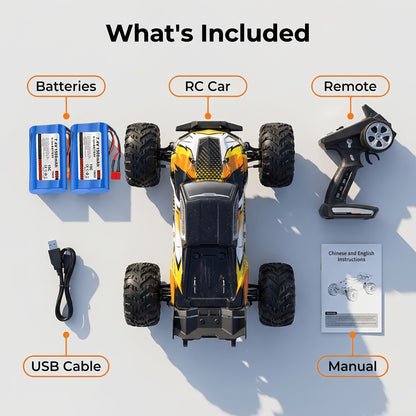 High Speed RC Off-Road Car 70KM/H Brushless Motor 1:14 1:16 Scale – 4WD All-Terrain Remote Control Monster Truck Dual Battery Option for Boys Kids Adults, Best Birthday Christmas Gift