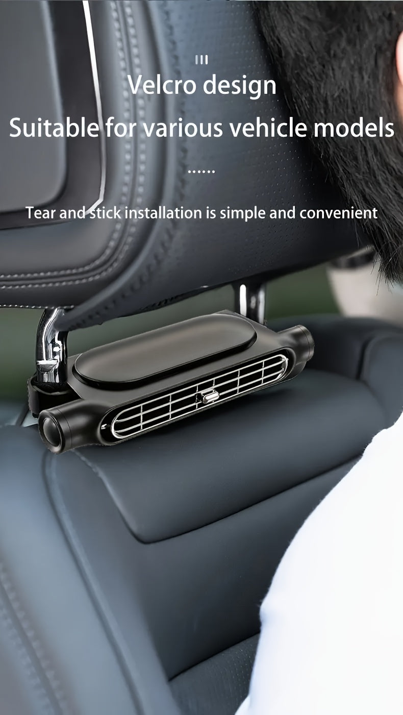 Bladeless Car Air Conditioning Fan|3-Speed Silent Cooling, USB Portable, Car Seat Fan, Suitable for SUV Trucks, Free USB Charging Cable