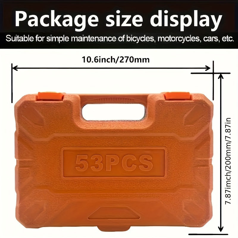 53/82/121/151pcs Heavy Duty Set with Ratchet, Extension Rods & Joints - Adjustable 6-Point Drive Kit Suitable for Automotive, Marine, Motorcycle Repair, Metric (8-22mm) & SAE (1/4"/1/2")