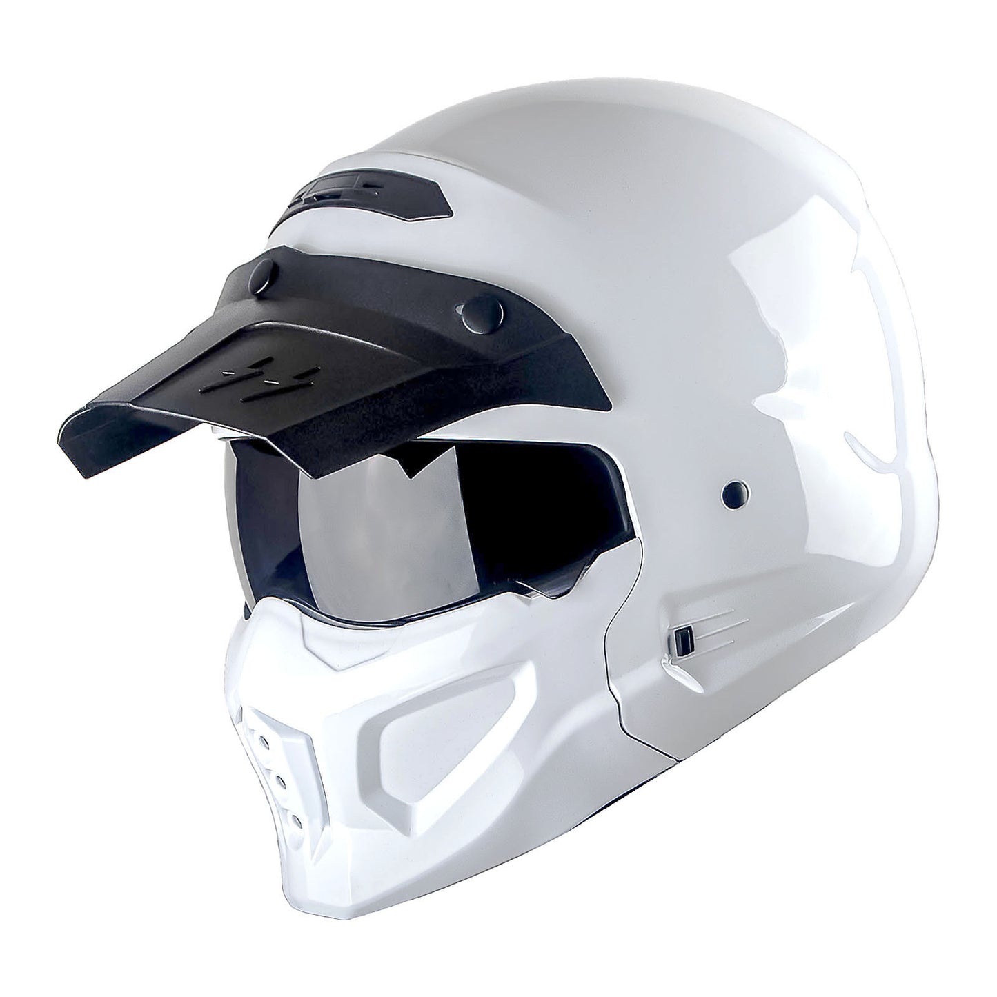 Convertible Motorcycle Helmet Full Face & Open Face 2-in-1 – Detachable Visor, Face Mask & Smoked Shield, Aerodynamic Thermoplastic Shell, Classic Style, Adult S/M/L/XL
