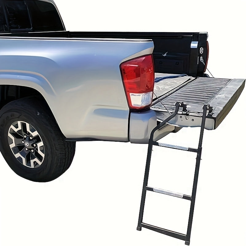 Pickup Truck Tailgate Ladder, Universal Fit Truck Bed Ladder for Easy Access to Truck Bed, Durable and Sturdy Rear Truck Ladder for Camping, Loading and Unloading