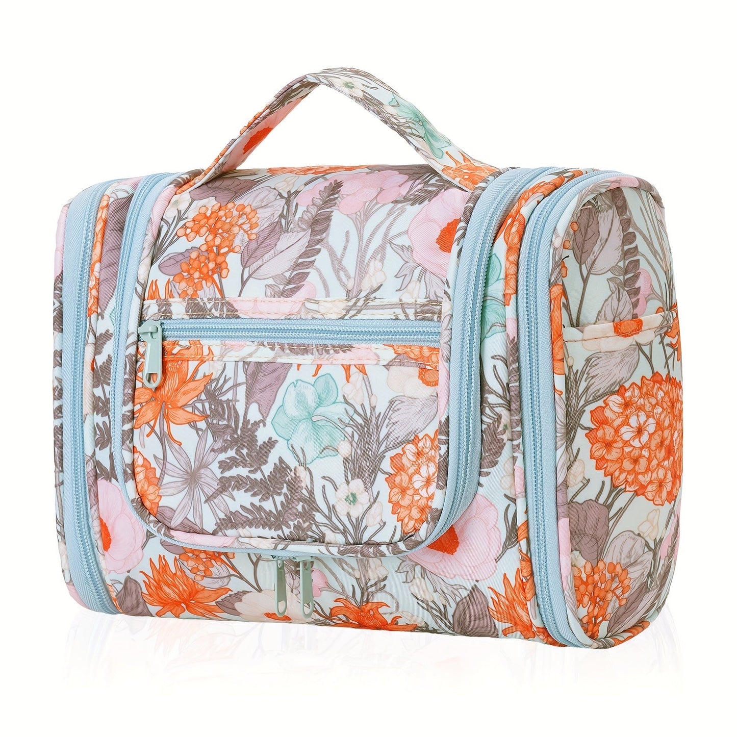 Hanging Toiletry Bag with Hook for Women Men Large Capacity Multi-Pocket Travel Shower Bag Cosmetic Makeup Organizer for Hotel Gym Camping 7 Prints Pink Black Leopard