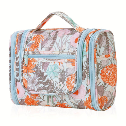 Hanging Toiletry Bag with Hook for Women Men Large Capacity Multi-Pocket Travel Shower Bag Cosmetic Makeup Organizer for Hotel Gym Camping 7 Prints Pink Black Leopard