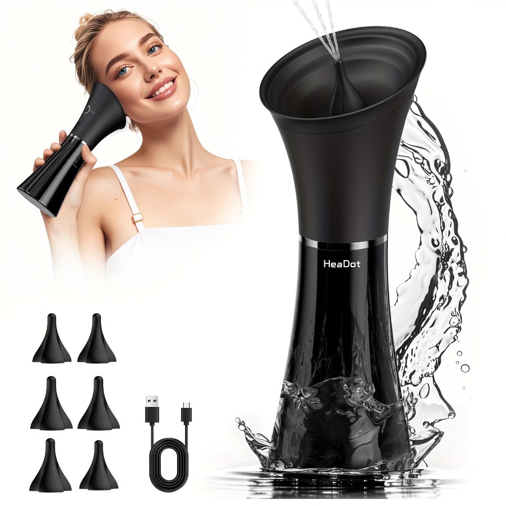 Electric Ear Irrigation Kit Upgraded 4-Speed Dual Tank Design – 6 Tips Hydraulic Ear Wax Removal with Water Temp Sensor, Visual Waste Tank, USB Rechargeable, Nozzle Belt, Safe Home Ear Cleaner