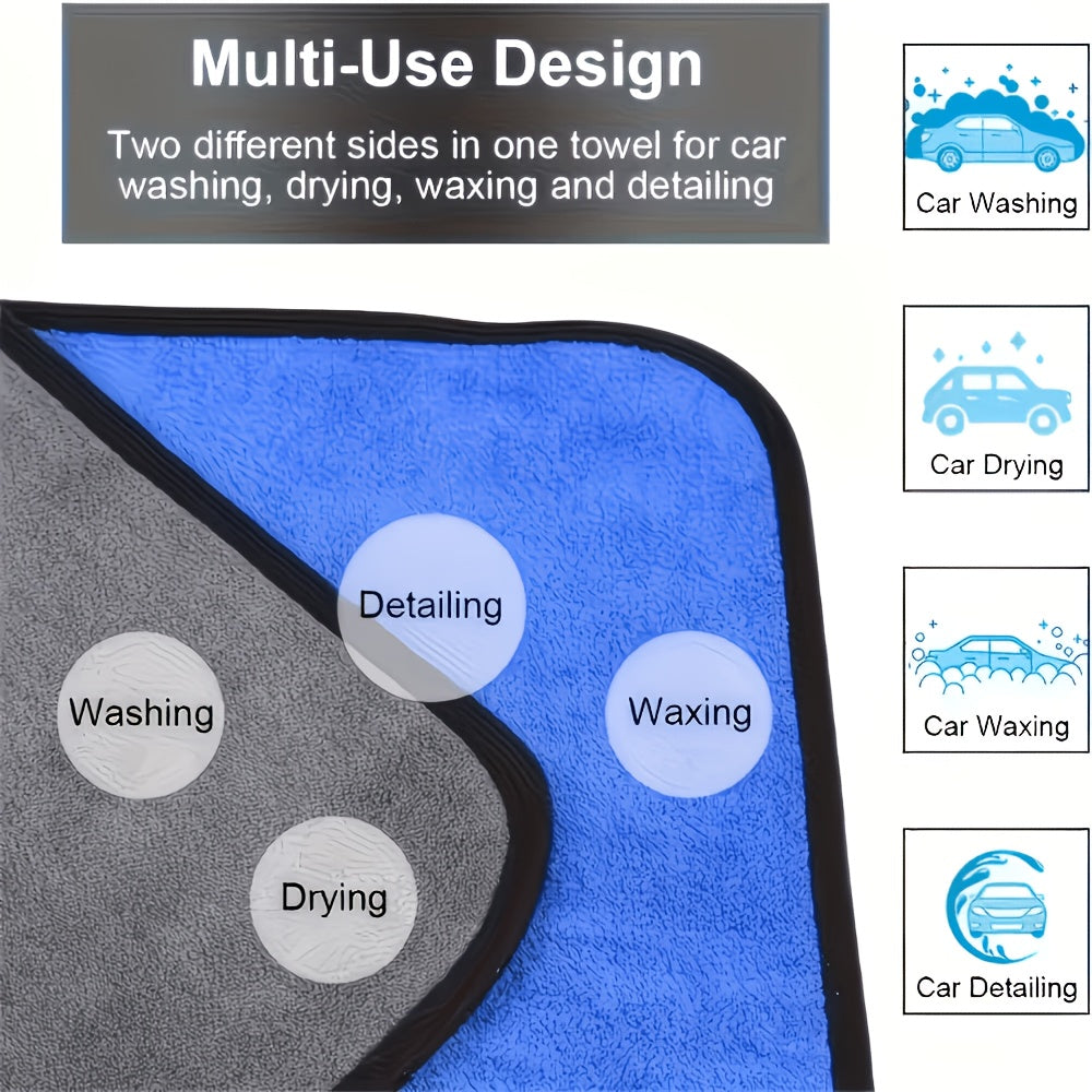 30pcs Of Golden, Deep Blue & Dreamy Purple Thickened Microfiber Towels, 12×12 Inches Ultra Soft, Highly Absorbent Cloths For Car Cleaning, Drying & Polishing Durable Auto Care Supplies