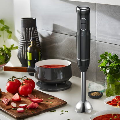 Immersion Blender 400W with Turbo Mode - Handheld Stick Blender with 304 Stainless Steel Blades, 2-Speed Electric Hand Blender, Detachable Shaft, Portable Immersion Mixer for Soups, Smoothies & Baby Food
