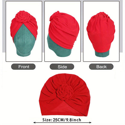 Boho Turban Headbands for Women 5 Pack – African Indian Style Twisted Knot Knit Hair Wrap Hat Retro Ethnic Fashion Head Scarf Baotou Cap Mixed Colors Versatile Headband Set