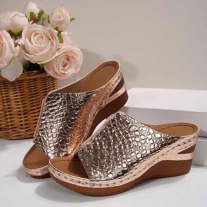 Women's Platform Sandals - Slip-On for Outdoor & Travel