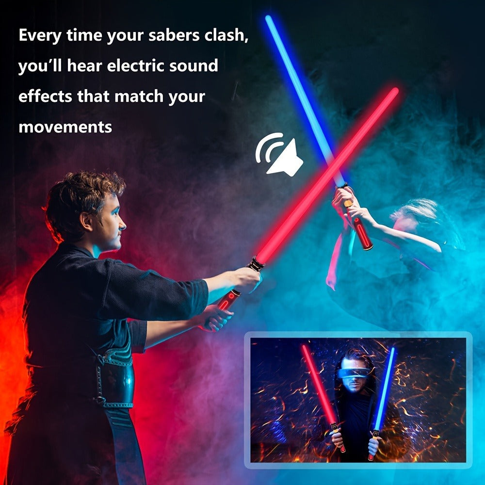 Light Up Sword for Kids 3 Pack Red Blue Green – LED Light Saber with Sound Effects & Expandable Blade for Cosplay Halloween Costume Dress Up Birthday & Christmas Gift for Boys & Girls Ages 4+