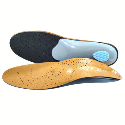 Leather Arch Support Insoles for Men & Women – Cushioned Latex Orthotic Shoe Inserts with Nylon Support for All-Day Comfort and Pain Relief