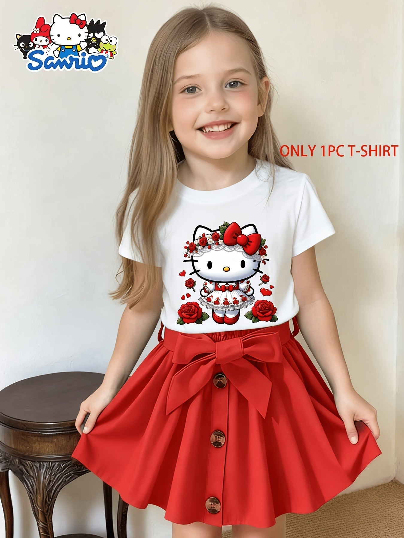 Girls' Hello Kitty Rose T-Shirt - Sweetheart Graphic