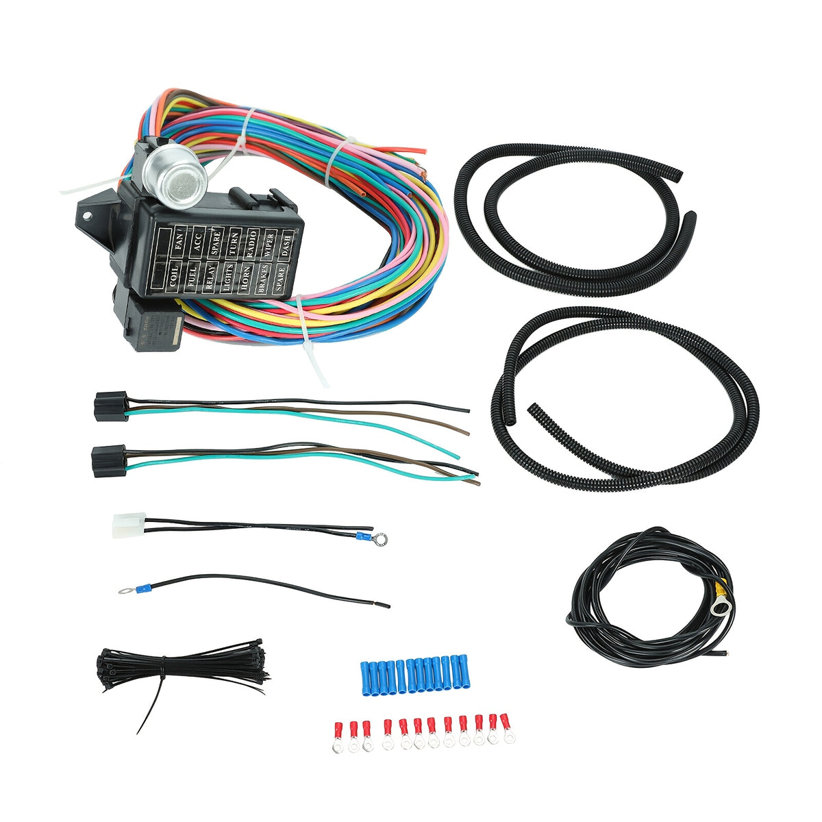 12-14 Circuit Universal Wiring Harness Muscle Car Hot Rod Street XL Wires New