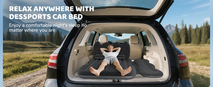 Inflatable Car Air Mattress for SUV, Truck & Back Seat – Fast Inflate Portable Camping Bed with Pillow, Air Pump & Carry Bag for Road Trips & Car Camping