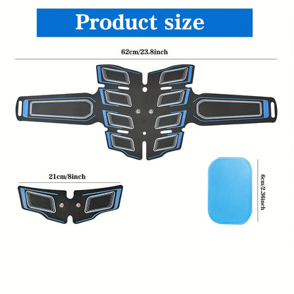 EMS Muscle Stimulator Fitness Belt 3-Piece Set 6 Modes 18 Intensity Levels USB Rechargeable Full Body Relaxation Massager