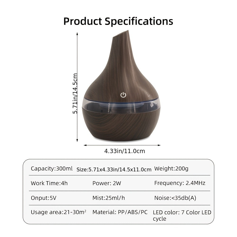 2-Pack Cool Mist Humidifier & Aromatherapy Essential Oil Diffuser – Includes 16 Essential Oils & 7-Color Lights, 10.14oz Home Diffuser Set for Bedroom, Living Room & Office, Black