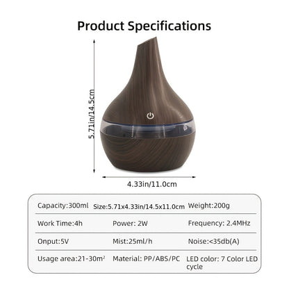 2-Pack Cool Mist Humidifier & Aromatherapy Essential Oil Diffuser – Includes 16 Essential Oils & 7-Color Lights, 10.14oz Home Diffuser Set for Bedroom, Living Room & Office, Black