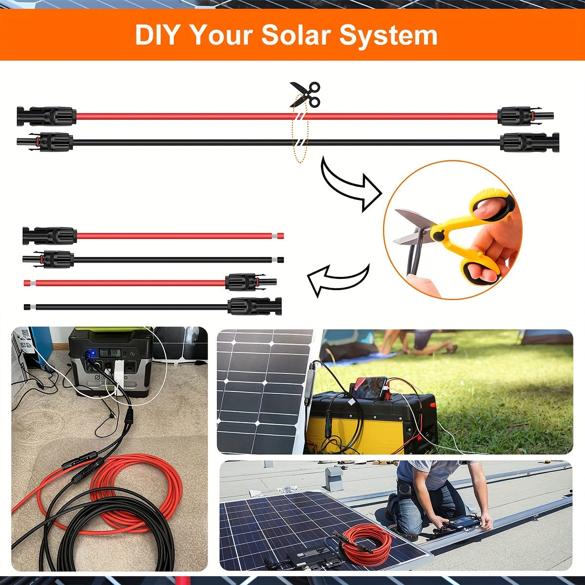CLELO Solar Panel Extension Cable 14AWG 30ft/ 40ft