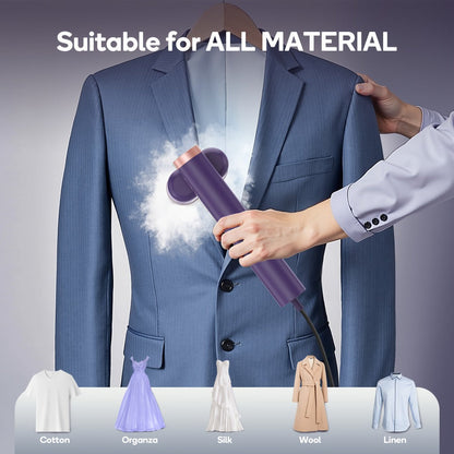 Handheld Garment Steamer 1200W – Portable Clothes Steamer with 15-Second Heat-Up, Dual Steam Settings, Lightweight Travel & Home Steam Iron for Suits, Dress Shirts & Formal Wear