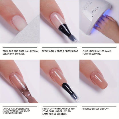 Thermal Gel Nail Polish Set 6 Colors – Heat Reactive Color Changing Glitter Gel Polish, Photo Frame Bottle, LED UV Cured, Glossy Shiny Finish, Spring Summer DIY Salon Manicure Gift for Women Girls
