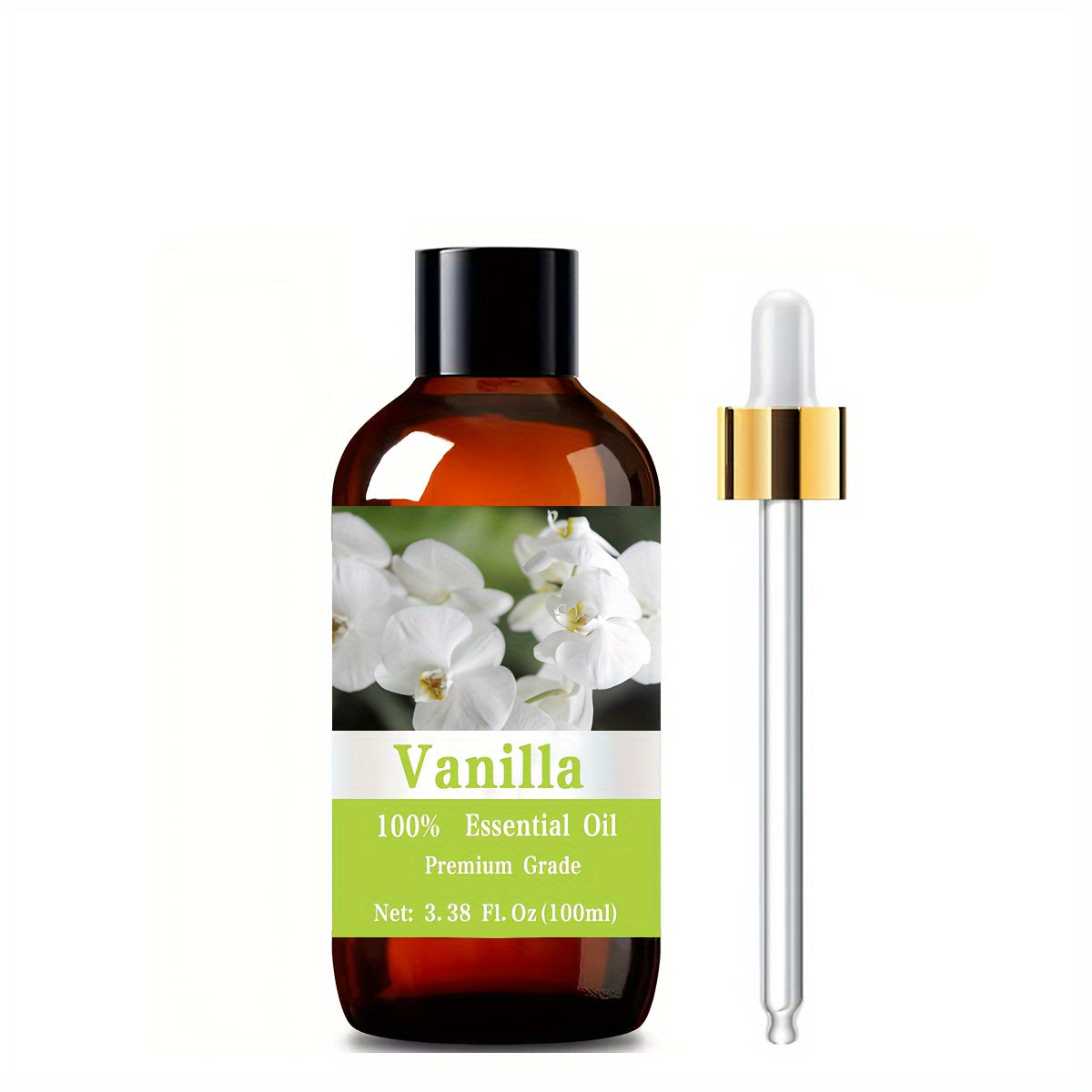 Vanilla Essential Oil 100% Pure Undiluted 100ml 3.38oz — Warm Sweet Scent for Hair Nourishing Skin Nail Moisturizing Massage Aromatherapy Diffuser Meditation Relaxation Body Oil Women Men