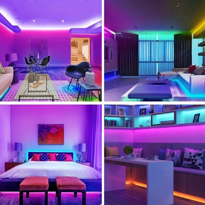 RGB LED Strip Lights Music Sync 5050 Color Changing LED Lights for Bedroom with App Remote Control 40 Key IR 16 Million Colors Dimmable Smart LED Light Strip Kitchen Gaming Room Party Decor 10m 20m 30m