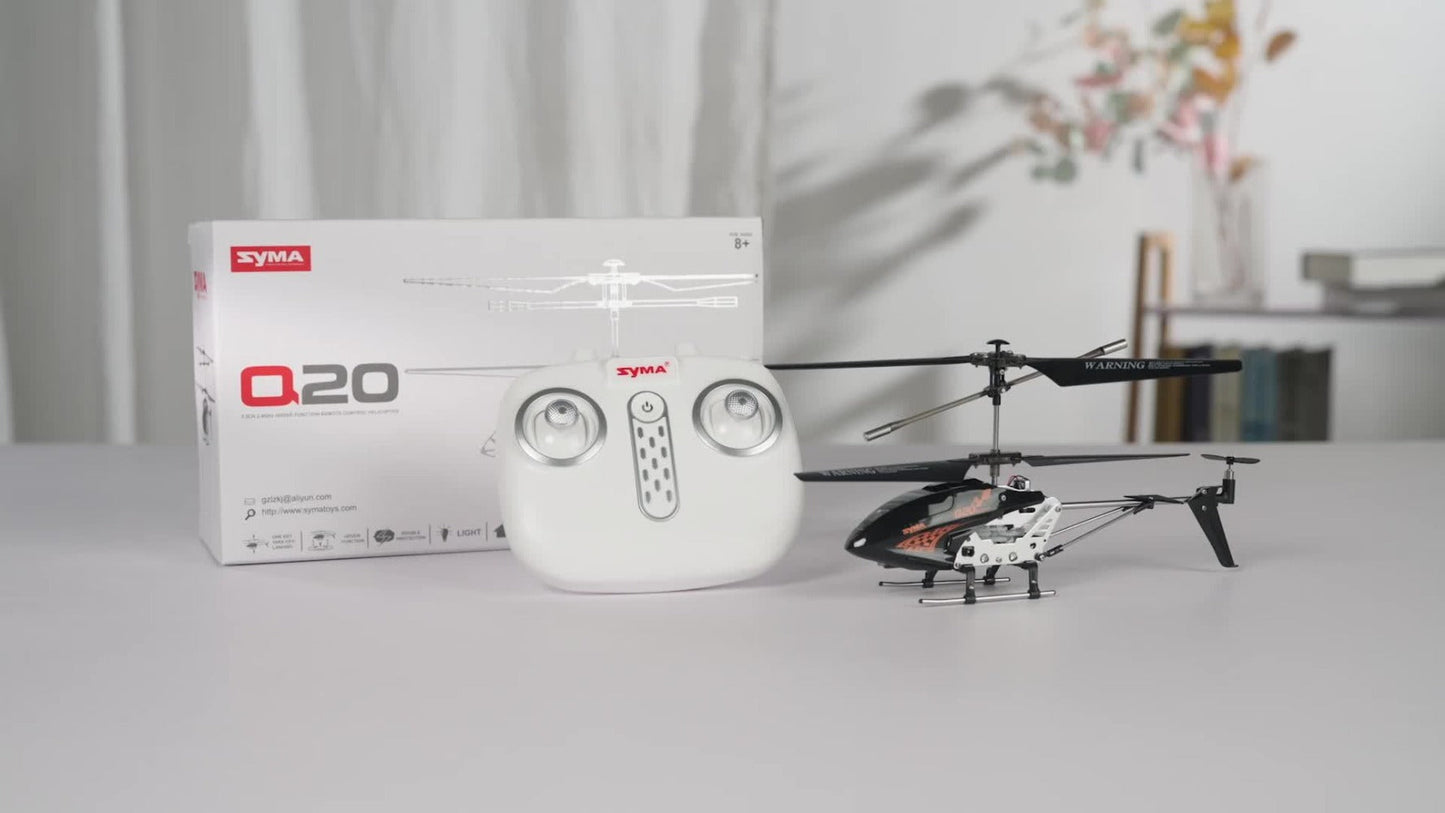 SYMA Q20 RC Helicopter for Kids 3.5CH – Altitude Hold One-Key Takeoff Indoor Drone, Alloy Body Gyro-Stabilized Remote Control Helicopter for Beginners Boys & Girls Ages 8 9 10 11 12, Birthday Christmas Gift (Black)