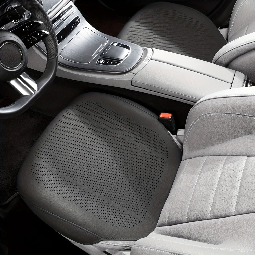 Nappa Leather Car Seat Cushion Full Surround – Non-Slip Breathable All-Season Seat Pad, Front & Rear Universal Fit for Cars SUVs, Luxury Interior Seat Cover